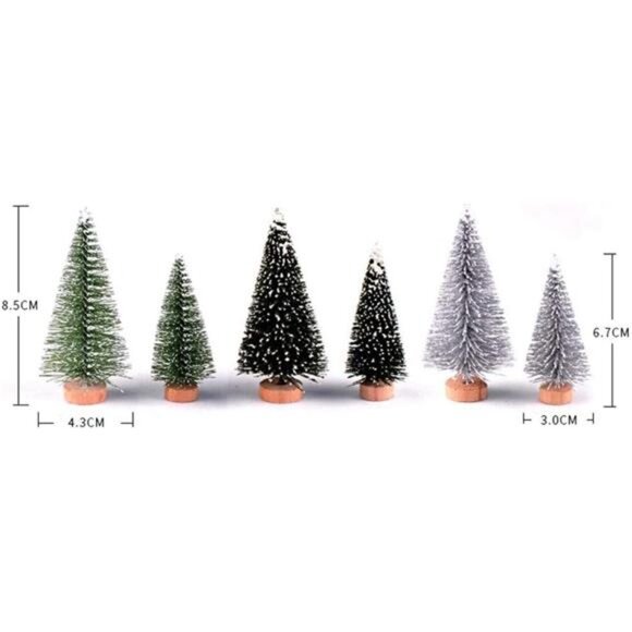 30 Pcs Mini Christmas Trees DIY Xmas Bottle Brush Trees Miniature Sisal Snow - Picture 5 of 8